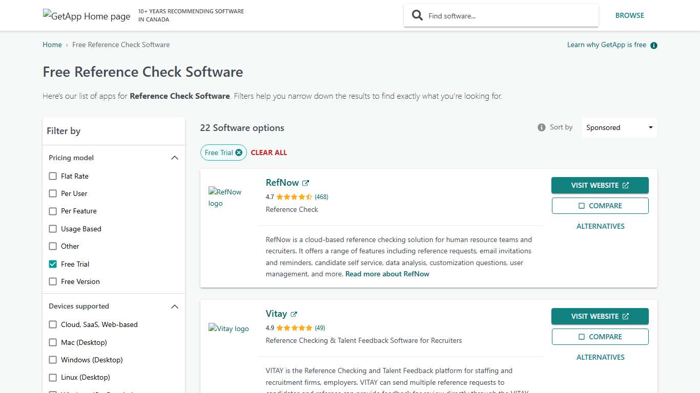 Top Free Reference Check Software Applications and Tools GetApp Canada 2026